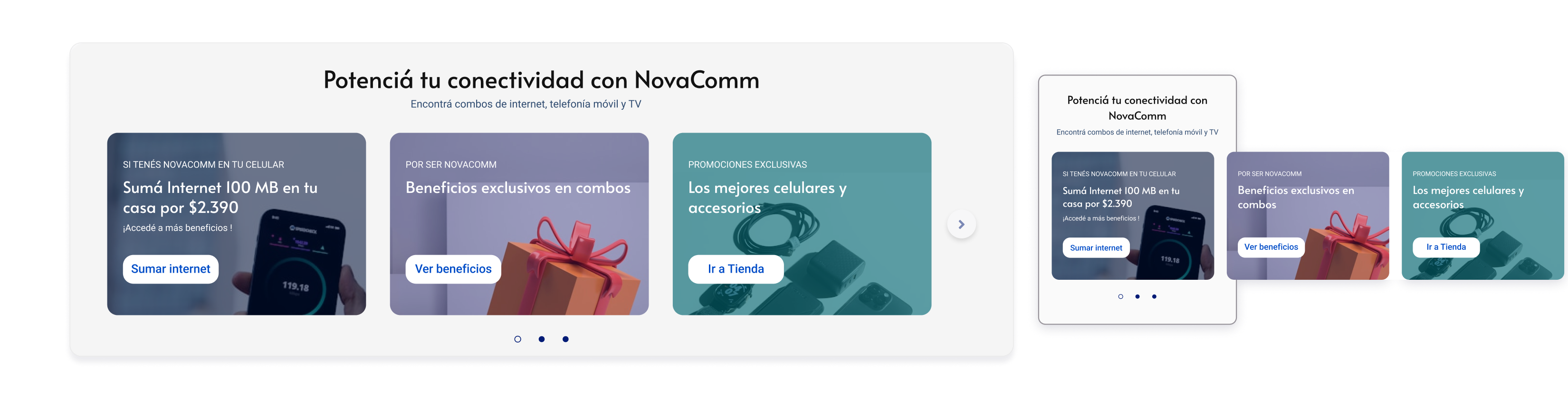 Dynamic Campaign Carousel: Multi-offer display with pagination controls, replacing static banners.