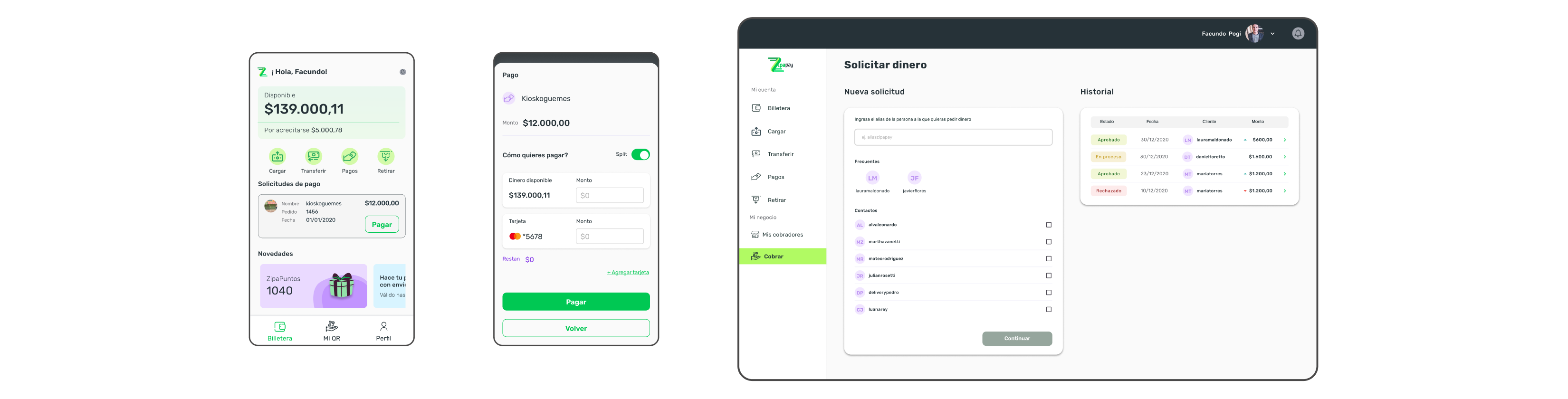 Push Based Payment Requests: A ZipaGo purchase triggers an automatic payment request in ZipaPay, buyer selects payment method without manually entering seller details.